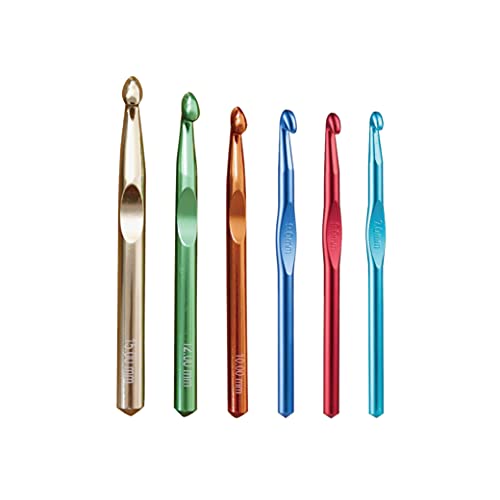 Großes Aluminium-Häkelnadel-Set, 7 mm, 8 mm, 9 mm, 10 mm, 12 mm, 15 mm, 6 Stück Häkelnadeln in Standardgröße von Yarniss