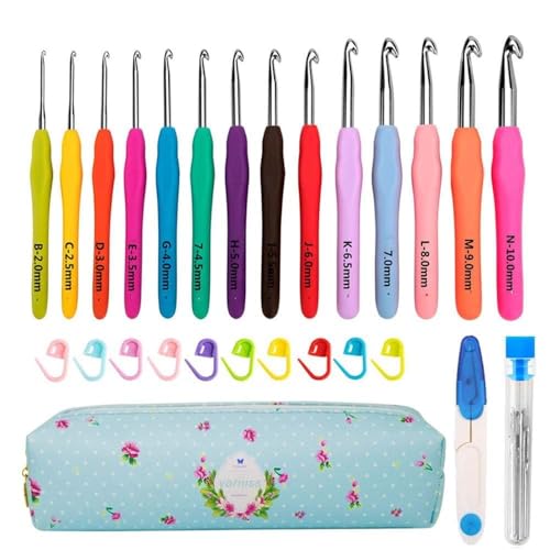 Whew Clear case 1001Häkelnadel-Set mit Koffer 14 Größen (Swahars) von Yarniss