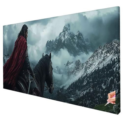 Diamond Painting Berg Diamond Painting XXL 150x60cm 5D Pferde Diamant Kunst Malerei Set Basteln Erwachsene Anfänger DIY Diamant Stickerei Kreuzstich Set für Deko Wohnzimmer Geschenke für Frauen S-22 von Yarqzhng