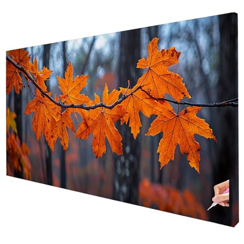 Diamond Painting Blatt Diamond Painting XXL 100x40cm 5D Herbst Diamant Kunst Malerei Set Basteln Erwachsene Anfänger DIY Diamant Stickerei Kreuzstich Set für Deko Wohnzimmer Geschenke für Frauen R-73 von Yarqzhng