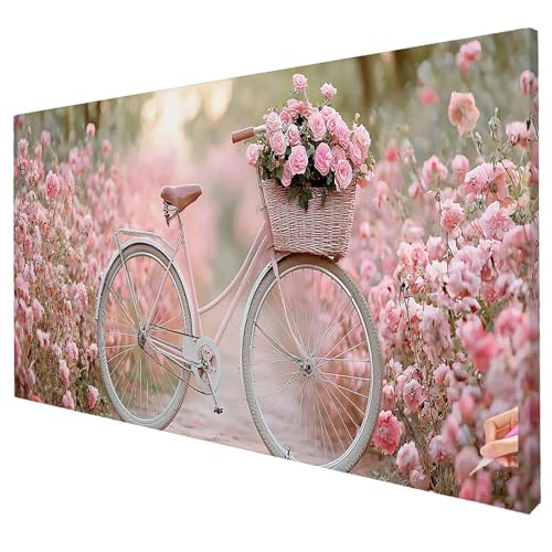 Diamond Painting Blumen 250x100cm Diamond Painting Erwachsene Groß XXL Fahrrad Set DIY Diamant Malerei Kreativ Set für Erwachsene 5D Diamant Kunst Stickerei Geschenke für Frauen Halloween Deko W-42 von Yarqzhng