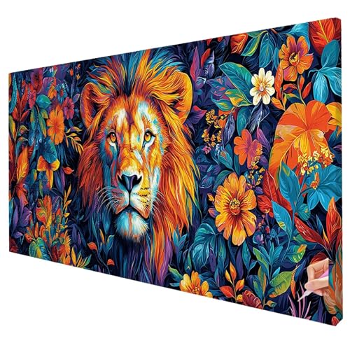 Diamond Painting Blumen 250x100cm Diamond Painting Erwachsene Groß XXL Löwe Set DIY Diamant Malerei Kreativ Set für Erwachsene 5D Diamant Kunst Stickerei für Geschenke für Frauen Halloween Deko W-36 von Yarqzhng