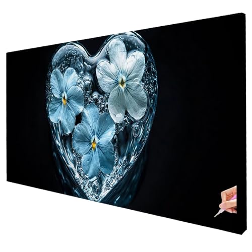 Diamond Painting Blumen Diamond Painting XXL 100x40cm 5D Herz Diamant Kunst Malerei Set Basteln Erwachsene Anfänger DIY Diamant Stickerei Kreuzstich Set für Deko Wohnzimmer Geschenke für Frauen R-82 von Yarqzhng