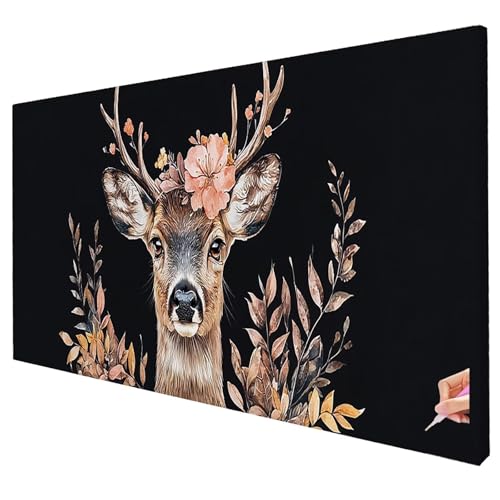 Diamond Painting Einfach Diamond Painting XXL 250x100cm 5D Reh Diamant Kunst Malerei Set Basteln Erwachsene Anfänger DIY Diamant Stickerei Kreuzstich Set für Deko Wohnzimmer Geschenke für Frauen W-82 von Yarqzhng