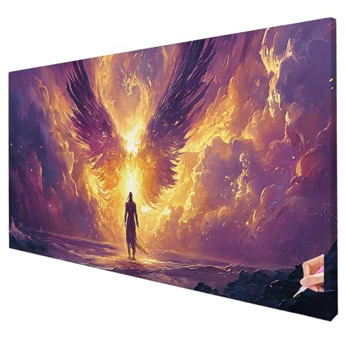Diamond Painting Engel Diamond Painting XXL 100x40cm Abstrakt Diamant Kunst Malerei Set Basteln Erwachsene Anfänger DIY Diamant Stickerei Kreuzstich Set für Deko Wohnzimmer Geschenke für Frauen R-94 von Yarqzhng