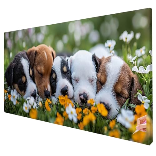 Diamond Painting Erwachsene Groß XXL 130x50cm Diamant Painting Bilder Hund Bastelset Erwachsene DIY Blume Diamond Art Set Diamant Malerei Strasssteine Kreuzstich Set für Weihnachtsdeko Geschenke S-23 von Yarqzhng