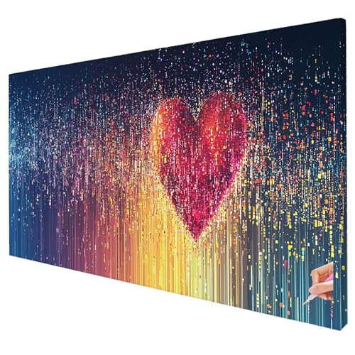 Diamond Painting Erwachsene Groß XXL 250x100cm Diamant Painting Bilder Abstrakt Bastelset Erwachsene DIY Herz Diamond Art Set 5D Diamant Malerei Strasssteine Kreuzstich Set für Weihnachtsdeko W-71 von Yarqzhng