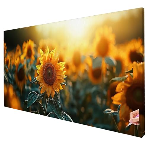Diamond Painting Erwachsene Groß XXL 250x100cm Diamant Painting Bilder Blumen Bastelset Erwachsene DIY Sonnenblume Diamond Art Set Diamant Malerei Strasssteine Kreuzstich Set für Weihnachtsdeko S-08 von Yarqzhng