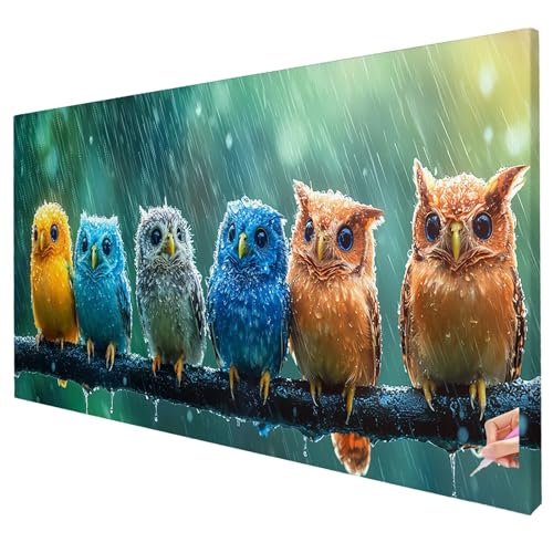 Diamond Painting Erwachsene Groß XXL 250x100cm Diamant Painting Bilder Eule Bastelset Erwachsene DIY Tier Diamond Art Set Diamant Malerei Strasssteine Kreuzstich Set für Weihnachtsdeko Geschenke Q-83 von Yarqzhng