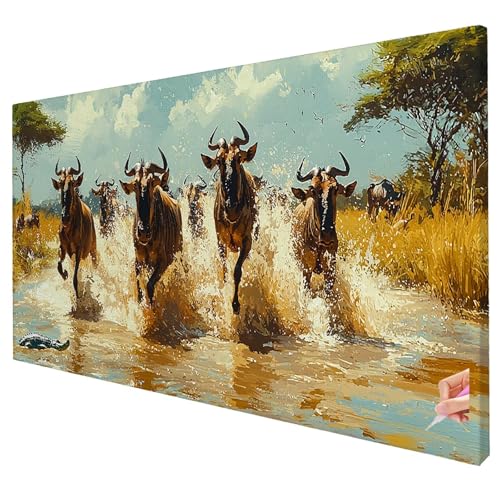 Diamond Painting Erwachsene Groß XXL 250x100cm Diamant Painting Bilder Kuh Bastelset Erwachsene DIY Tier Diamond Art Set Diamant Malerei Strasssteine Kreuzstich Set für Weihnachtsdeko Geschenke W-98 von Yarqzhng