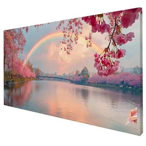 Diamond Painting Erwachsene Groß XXL 250x100cm Diamant Painting Bilder Landschaft Bastelset Erwachsene DIY Regenbogen Diamond Art Set Diamant Malerei Strasssteine Kreuzstich Set Weihnachtsdeko S-02 von Yarqzhng