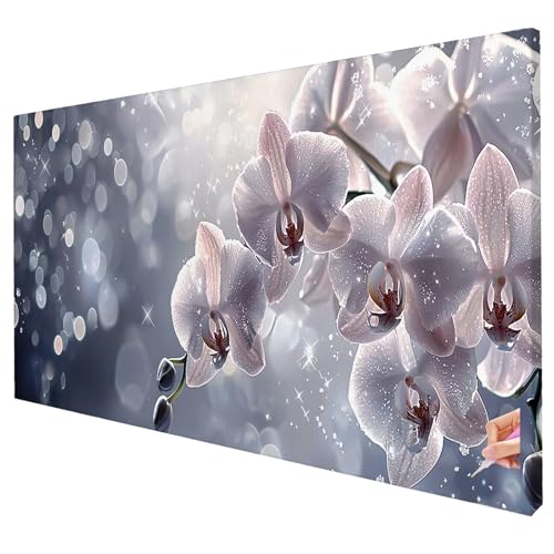 Diamond Painting Erwachsene Groß XXL 250x100cm Diamant Painting Bilder Orchidee Bastelset Erwachsene DIY Fantasy Diamond Art Set 5D Diamant Malerei Strasssteine Kreuzstich Set für Weihnachtsdeko X-11 von Yarqzhng