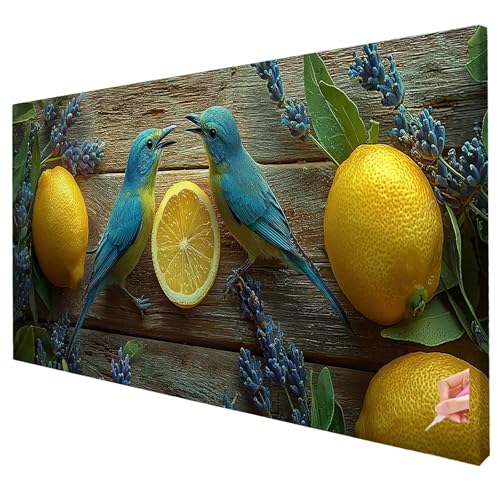 Diamond Painting Erwachsene Groß XXL 250x100cm Diamant Painting Bilder Vögel Bastelset Erwachsene DIY Zitrone Diamond Art Set 5D Diamant Malerei Strasssteine Kreuzstich Set für Weihnachtsdeko W-83 von Yarqzhng