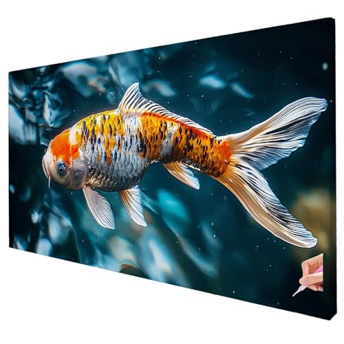 Diamond Painting Fisch 250x100cm Diamond Painting Erwachsene Groß XXL Tier Set DIY Diamant Malerei Kreativ Set für Erwachsene 5D Diamant Kunst Stickerei für Geschenke für Frauen Halloween Deko W-69 von Yarqzhng