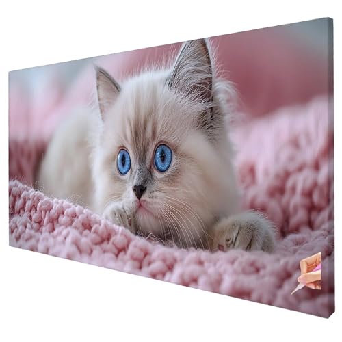 Diamond Painting Katze 200x80cm Diamond Painting Erwachsene Groß XXL Tier Set DIY Diamant Malerei Kreativ Set für Erwachsene 5D Diamant Kunst Stickerei für Geschenke für Frauen Halloween Deko R-81 von Yarqzhng