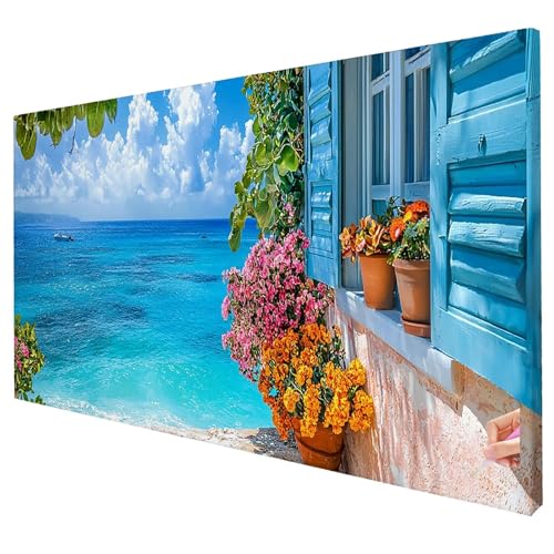 Diamond Painting Landschaft 80x30cm Diamond Painting Erwachsene Groß XXL Meer Set DIY Diamant Malerei Kreativ Set für Erwachsene 5D Diamant Kunst Stickerei für Geschenke für Frauen Halloween Deko S-09 von Yarqzhng
