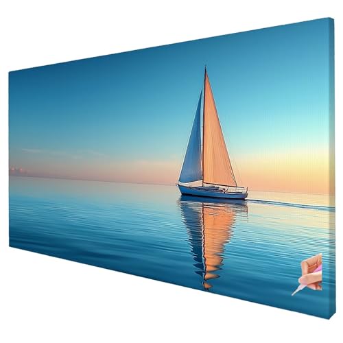 Diamond Painting Landschaft Diamond Painting XXL 100x40cm Meer Diamant Kunst Malerei Set Basteln Erwachsene Anfänger DIY Diamant Stickerei Kreuzstich Set für Deko Wohnzimmer Geschenke für Frauen S-16 von Yarqzhng