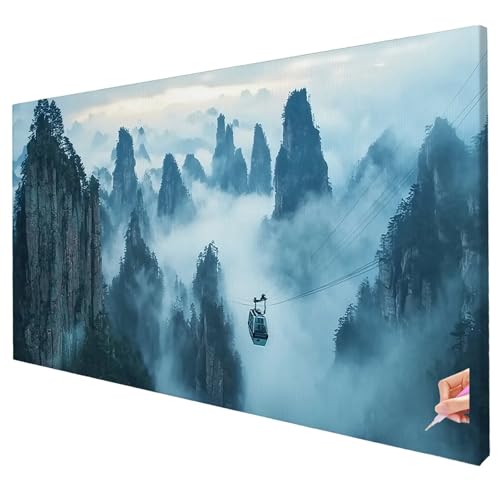 Diamond Painting Landschaft Diamond Painting XXL 80x30cm Berg Diamant Kunst Malerei Set Basteln Erwachsene Anfänger DIY Diamant Stickerei Kreuzstich Set für Deko Wohnzimmer Geschenke für Frauen R-85 von Yarqzhng