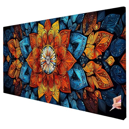 Diamond Painting Mandala Diamond Painting XXL 200x80cm Abstrakt Diamant Kunst Malerei Set Basteln Erwachsene Anfänger DIY Diamant Stickerei Kreuzstich Set für Deko Wohnzimmer Geschenke für Frauen R-91 von Yarqzhng