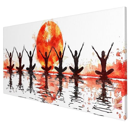 Diamond Painting Retro 200x80cm Diamond Painting Erwachsene Groß XXL Yoga Set DIY Diamant Malerei Kreativ Set für Erwachsene 5D Diamant Kunst Stickerei für Geschenke für Frauen Halloween Deko R-99 von Yarqzhng