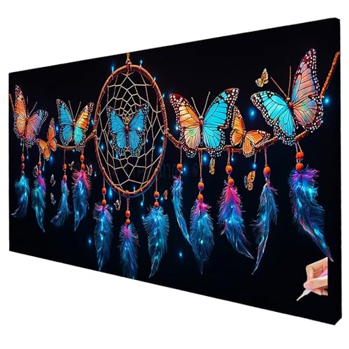 Diamond Painting Schmetterling Diamond Painting XXL 200x80cm 5D Fantasyfänger Diamant Kunst Malerei Set Basteln Erwachsene Anfänger DIY Full Diamant Stickerei Kreuzstich Set für Deko Geschenke S-04 von Yarqzhng
