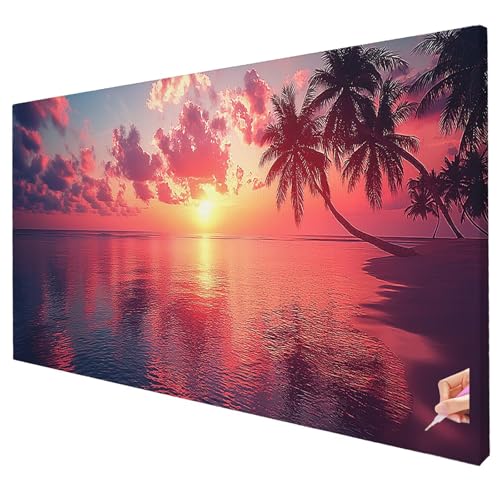 Diamond Painting Sonnenuntergang 250x100cm Diamond Painting Erwachsene Groß XXL Meer Set DIY Diamant Malerei Kreativ Set für Erwachsene 5D Diamant Kunst Stickerei für Geschenke Halloween Deko W-90 von Yarqzhng