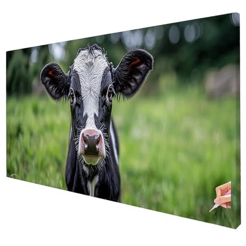 Diamond Painting Tiere 200x80cm Diamond Painting Erwachsene Groß XXL Kuh Set DIY Diamant Malerei Kreativ Set für Erwachsene 5D Full Diamant Kunst Stickerei für Geschenke für Frauen Halloween Deko Q-99 von Yarqzhng