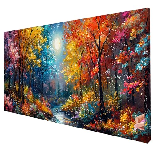 Diamond Painting Wald 250x100cm Diamond Painting Erwachsene Groß XXL Baum Set DIY Diamant Malerei Kreativ Set für Erwachsene 5D Diamant Kunst Stickerei für Geschenke für Frauen Halloween Deko W-63 von Yarqzhng