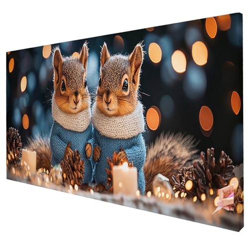 Diamond Painting Weihnachten 250x100cm Diamond Painting Erwachsene Groß XXL Eichhörnchen Set DIY Diamant Malerei Kreativ Set für Erwachsene 5D Full Diamant Kunst Stickerei für Geschenke Deko R-87 von Yarqzhng
