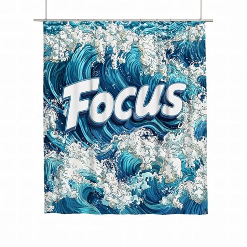 Duschvorhang 180x200 Duschvorhang Blau Duschrollo für Badewanne Beschwerter Saum Wasserdicht Polyester Stoff Waschbar Duschvorhänge Meer Shower Curtains mit 12 Haken für Badewanne Badezimmer Deko A-57 von Yarqzhng