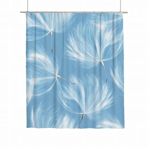 Duschvorhang 180x200 Duschvorhang Blau Duschrollo für Badewanne Beschwerter Saum Wasserdicht Polyester Stoff Waschbar Duschvorhänge Traum Shower Curtains mit 12 Haken für Badewanne Badezimmer A-43 von Yarqzhng