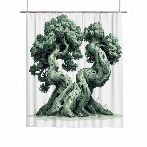 Duschvorhang Abstrakt Duschvorhang 240x200 Duschrollo Baum Wasserdicht Duschrollo für Badewanne Waschbar Polyester Duschvorhänge Beschwerter Saum Shower Curtain mit 12 Haken Geschenke für Frauen A-72 von Yarqzhng