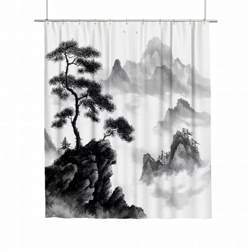 Duschvorhang Landschaft Duschvorhang 200x180 Duschrollo Baum Wasserdicht Duschrollo für Badewanne Waschbar Polyester Duschvorhänge Beschwerter Saum Shower Curtain mit 12 Haken Badezimmer Deko A-40 Duschvorhang Landschaft Duschvorhang 200x180 Duschrollo Baum Wasserdicht Duschrollo für Badewanne Waschbar Polyester Duschvorhänge Beschwerter Saum Shower Curtain mit 12 Haken Badezimmer Deko A-40 von Yarqzhng