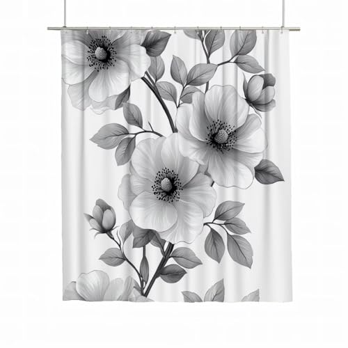 Duschvorhang Weiß Duschvorhang 240x200 Duschrollo Blumen Wasserdicht Duschrollo für Badewanne Waschbar Polyester Duschvorhänge Beschwerter Saum Shower Curtain mit 12 Haken Geschenke für Frauen A-64 Duschvorhang Weiß Duschvorhang 240x200 Duschrollo Blumen Wasserdicht Duschrollo für Badewanne Waschbar Polyester Duschvorhänge Beschwerter Saum Shower Curtain mit 12 Haken Geschenke für Frauen A-64 von Yarqzhng