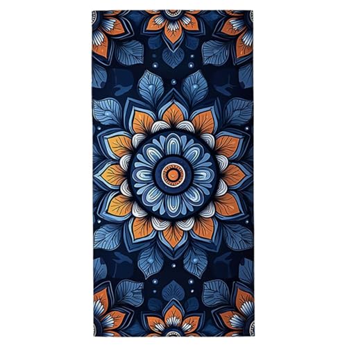 Strandtuch Anlage Mikrofaser Strandtuch XXL 100x220 cm Fitness Handtuch Schnelltrocknendes Badehandtuch Groß Strandhandtuch Sandfrei Leichtes Reisehandtuch Saunatuch für Strand Urlaub (Blume) J-3 von Yarqzhng