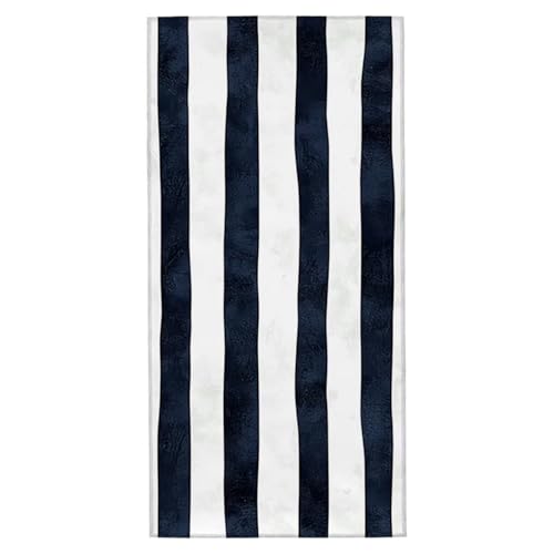 Strandtuch Gestreift Mikrofaser Strandtuch XXL 100x220 cm Fitness Handtuch Schnelltrocknendes Badehandtuch Groß Strandhandtuch Sandfrei Leichtes Reisehandtuch Saunatuch für Urlaub (Abstrakt) J-0 von Yarqzhng