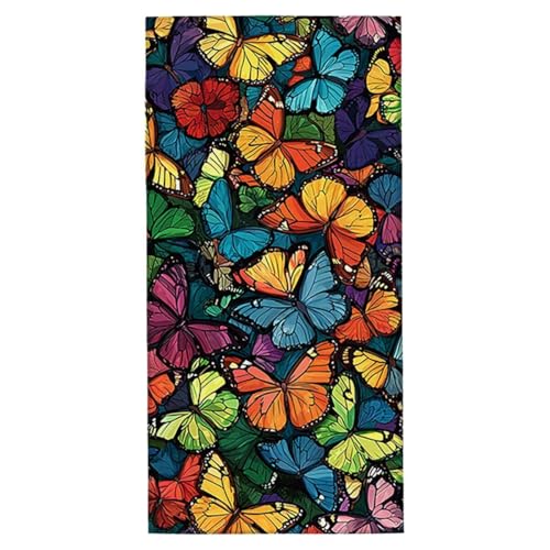 Strandtuch Schmetterling Mikrofaser Strandtuch XXL 90x200 cm Fitness Handtuch Schnelltrocknendes Badehandtuch Groß Strandhandtuch Sandfrei Leichtes Reisehandtuch Saunatuch für Strand Urlaub (Bunt) L-0 von Yarqzhng