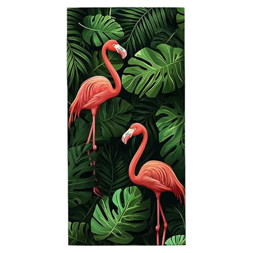 Strandtuch Tier Mikrofaser Strandtuch XXL 100x200 cm Fitness Handtuch Schnelltrocknendes Badehandtuch Groß Strandhandtuch Sandfrei Leichtes Reisehandtuch Saunatuch für Strand Urlaub (Palmblätter) H-8 von Yarqzhng