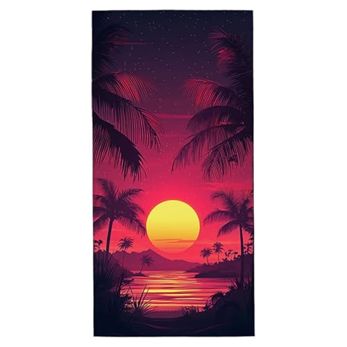 Strandtuch XXL 100x200 cm Mikrofaser Handtuch Sandfrei Strandtuch Abendrot Saunahandtuch Schnelltrocknendes Badetuch Leichtes Strandhandtuch Strandkleid Damen Sporthandtuch für Reise (Landschaft) Y-2 von Yarqzhng