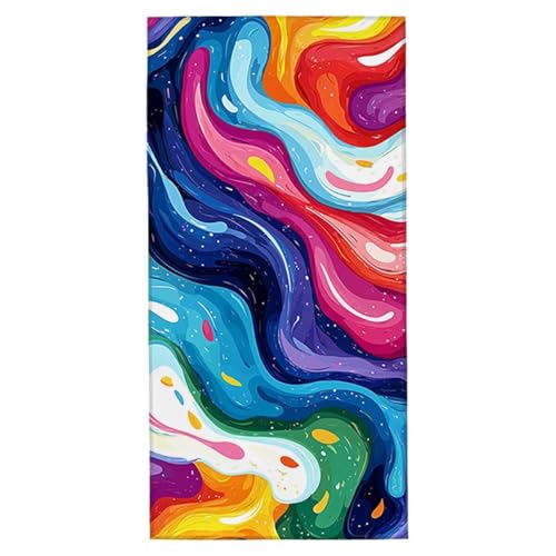 Strandtuch XXL 100x200 cm Mikrofaser Handtuch Sandfrei Strandtuch Abstrakt Saunahandtuch Schnelltrocknendes Badetuch Leichtes Strandhandtuch Strandkleid Damen Herren Sporthandtuch für Reise (Bunt) G-2 von Yarqzhng