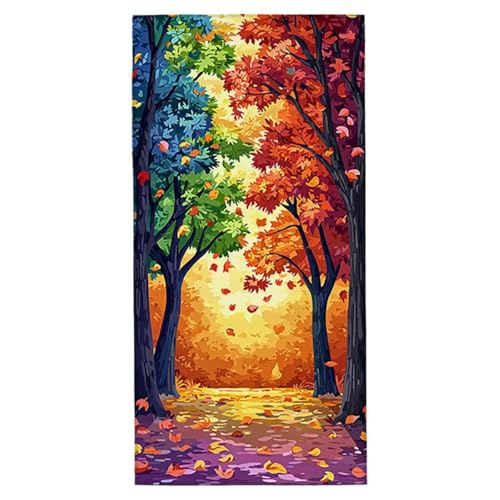 Strandtuch XXL 80x160 cm Mikrofaser Handtuch Sandfrei Strandtuch Baum Saunahandtuch Schnelltrocknendes Badetuch Leichtes Strandhandtuch Strandkleid Damen Herren Sporthandtuch für Reise (Herbst) X-2 von Yarqzhng