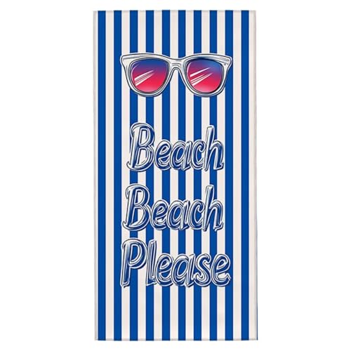 Strandtuch XXL 80x160 cm Mikrofaser Handtuch Sandfrei Strandtuch Brief Saunahandtuch Schnelltrocknendes Badetuch Leichtes Strandhandtuch Strandkleid Damen Sporthandtuch für Schwimmen (Gestreift) B-7 von Yarqzhng
