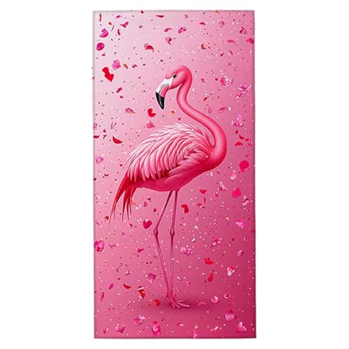 Strandtuch XXL 90x180 cm Mikrofaser Handtuch Sandfrei Strandtuch Flamingo Saunahandtuch Schnelltrocknendes Badetuch Leichtes Strandhandtuch Strandkleid Damen Herren Sporthandtuch für Reise (Rosa) K-9 von Yarqzhng