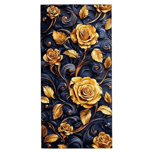 Strandtuch XXL 90x180 cm Mikrofaser Handtuch Sandfrei Strandtuch Rose Saunahandtuch Schnelltrocknendes Badetuch Leichtes Strandhandtuch Strandkleid Damen Herren Sporthandtuch für Reise (Anlage) V-0 von Yarqzhng