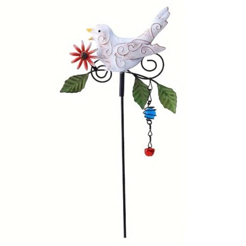 Yarryuter 1 Stück Metallvogel-Gartenstecker, Metallvogel- mit Glocke, Außendekoration, Weihnachtsgarten-Vogeldekoration, A Yarryuter 1 Stück Metallvogel-Gartenstecker, Metallvogel- mit Glocke, Außendekoration, Weihnachtsgarten-Vogeldekoration, A von Yarryuter