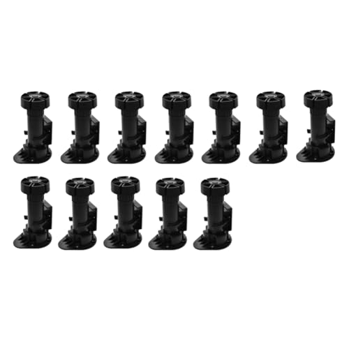 Yarryuter 12er-Pack Schwarze Schranknivellierbeine, Möbelbeine, Verstellbar Von 3-7/8 Bis 5-1/8, für Möbel, Schränke von Yarryuter