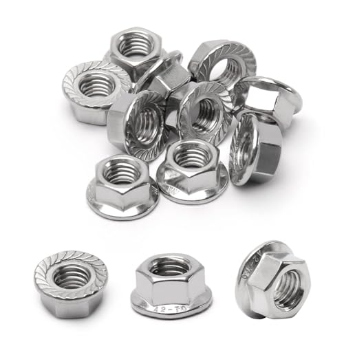 Yarryuter 16er-Pack M10-Sicherungsmuttern, Ersatzmuttern, Sechskant-Flanschmuttern, Gezahnte Flansch-Sechskantmuttern, Passend für Heimwerker-Mechanismus M10-1,5 mm Yarryuter 16er-Pack M10-Sicherungsmuttern, Ersatzmuttern, Sechskant-Flanschmuttern, Gezahnte Flansch-Sechskantmuttern, Passend für Heimwerker-Mechanismus M10-1,5 mm von Yarryuter