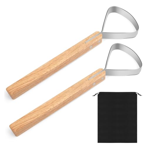 Yarryuter 2 -Pack -Fleshing -Messer -Set für Häute - Aufbewahrungstasche, Leder -Handwerkswerkzeuge zum Hauthäuten und Pelzhandling von Yarryuter