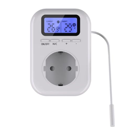 Yarryuter 220V Temperaturreglerstecker mit Sensor, Digitales Thermostatstecker für Gewächshäuser EU-Steckdose Thermostat Schalter Kunststoff 1 Stück Yarryuter 220V Temperaturreglerstecker mit Sensor, Digitales Thermostatstecker für Gewächshäuser EU-Steckdose Thermostat Schalter Kunststoff 1 Stück von Yarryuter
