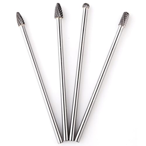 Yarryuter 4-Teiliges Wolframkarbid-Fräser-Set mit Langem Schaft, 6 mm Langer Schaft, 155 mm Schnittöffnung, Gegossener Ansaug-/Auspuffkrümmer von Yarryuter